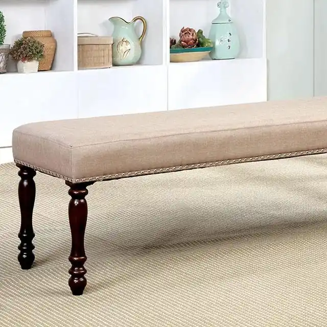 HOLCROFT Antique Cherry/Beige Bench - FOA East