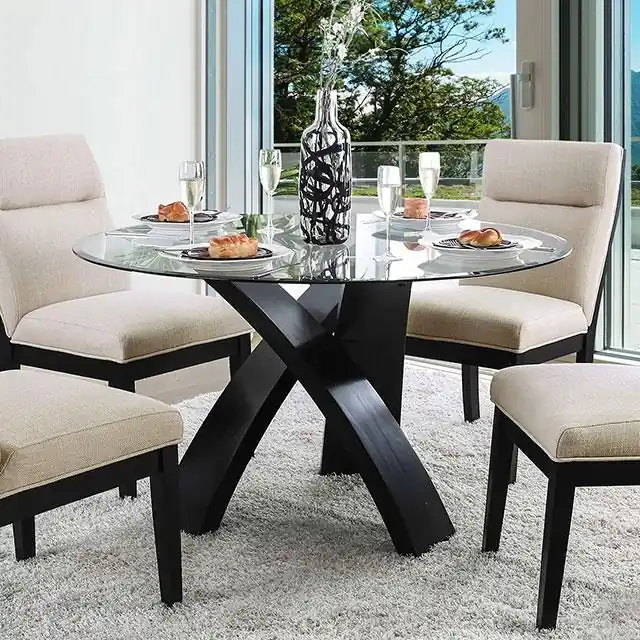 Jasmin Black/White Round Dining Table - FOA East