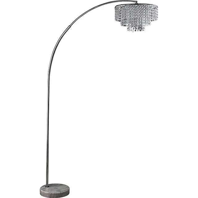 Julie Chrome 62"H Crystal Chrome Arch Lamp - FOA East