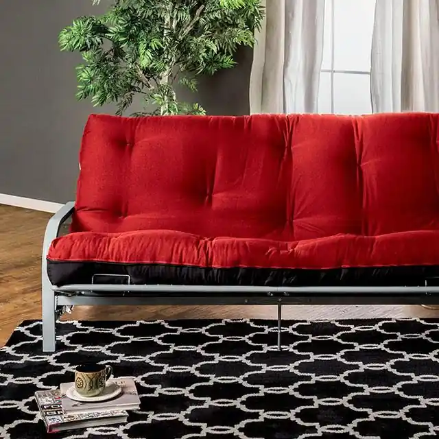 KNOX Red 8" Red/Black Futon Mattress w/ Inner Spring - FOA East