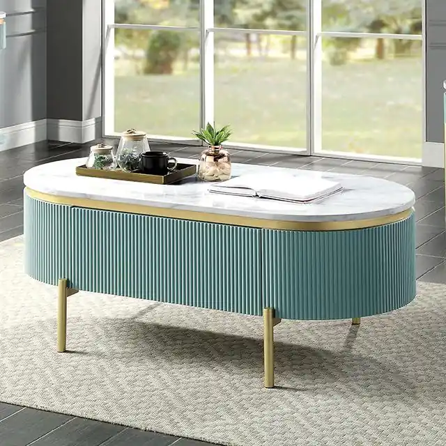 KOBLENZ Coffee Table, Light Teal - FOA East