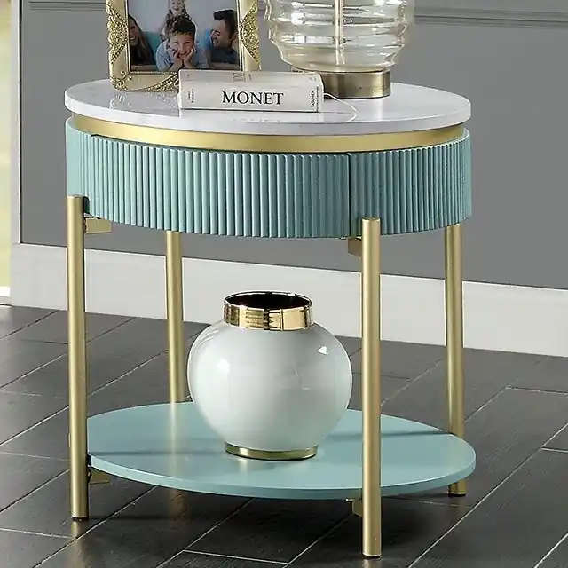 KOBLENZ End Table, Light Teal - FOA East