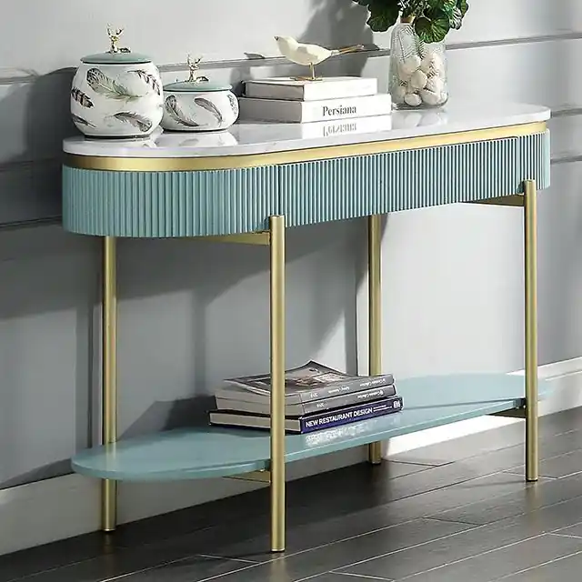 KOBLENZ Sofa Table, Light Teal - FOA East