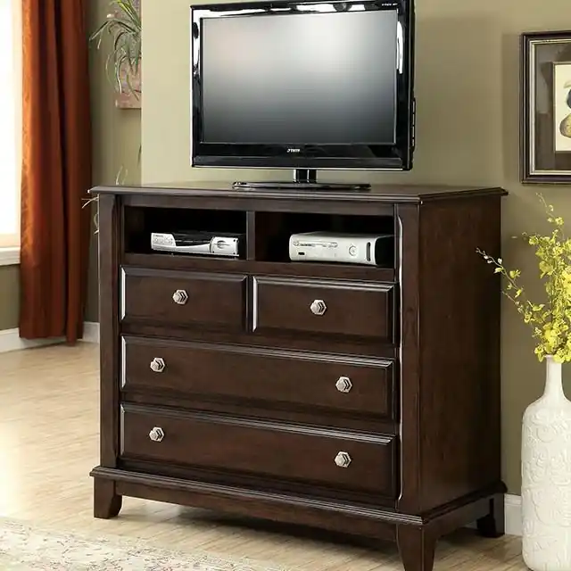 Litchville Brown Cherry Media Chest - FOA East