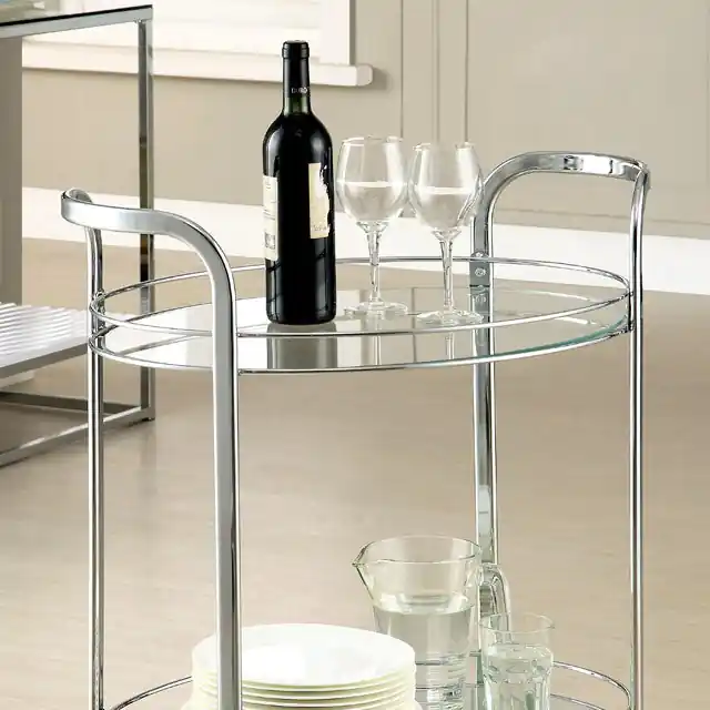 LOULE Chrome Serving Cart - FOA East