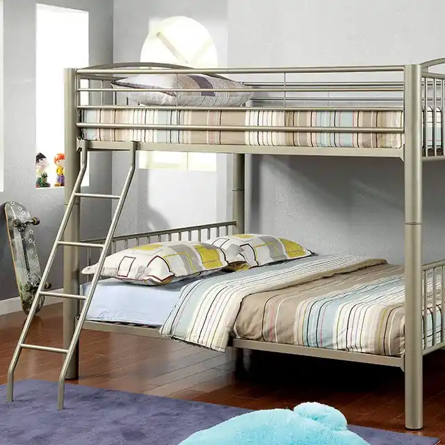 Lovia Metallic Gold Full/Full Bunk Bed - FOA East