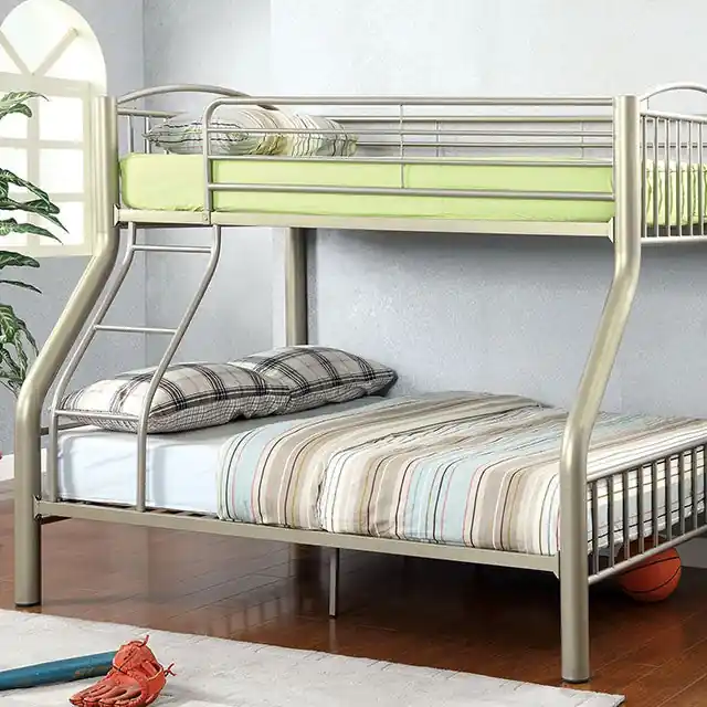 Lovia Metallic Gold Twin/Full Bunk Bed - FOA East