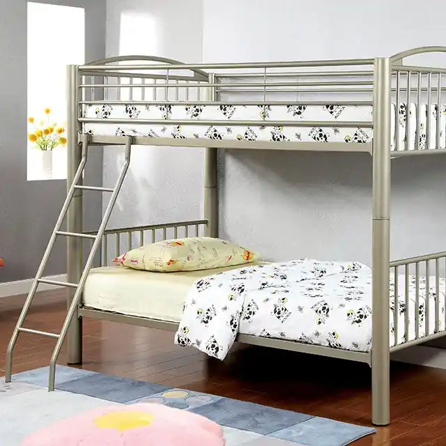 Lovia Metallic Gold Twin/Twin Bunk Bed - FOA East