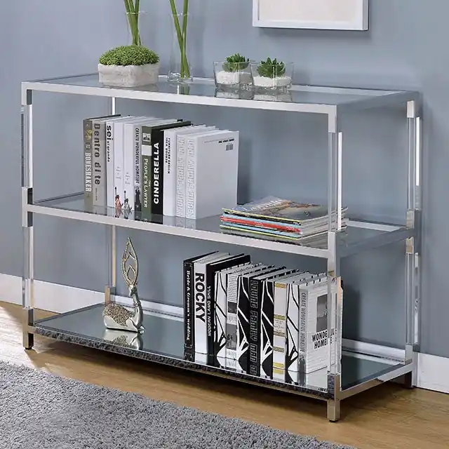 Ludvig Chrome/Clear Sofa Table - FOA East