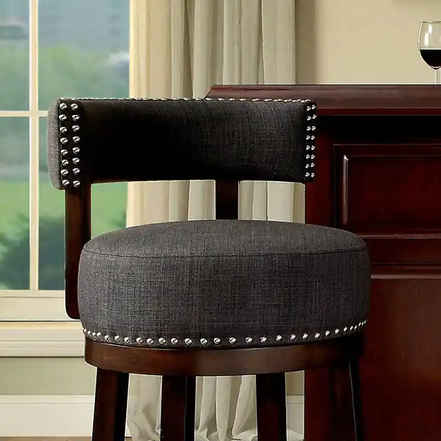 LYNSEY Dark Oak/Gray 24" Bar Stool - FOA East