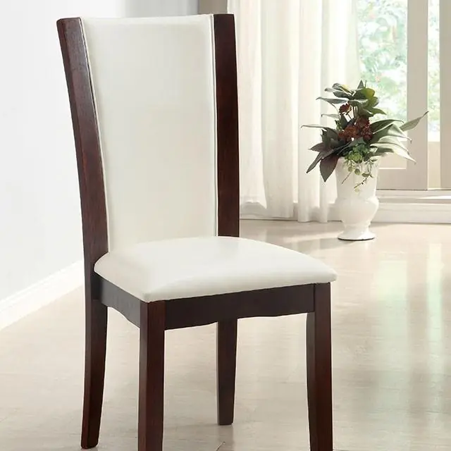 Manhattan I Dark Cherry/White Side Chair, White (2/CTN) - FOA East