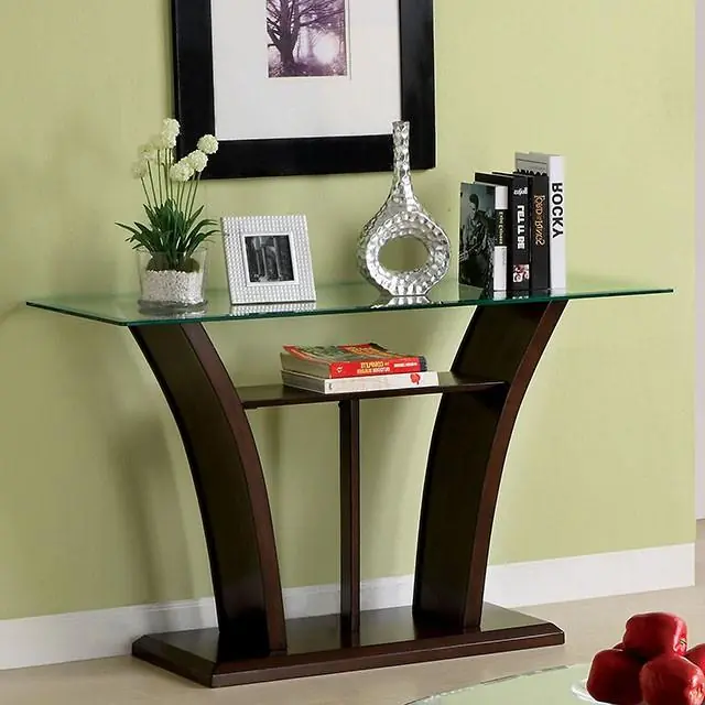 MANHATTAN IV Dark Cherry Sofa Table, Brown Cherry - FOA East