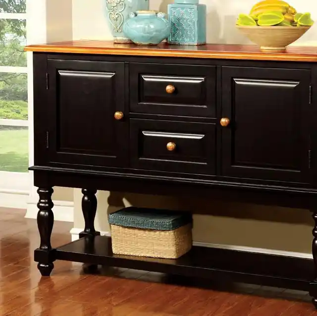 MAYVILLE Black/Antique Oak Server - FOA East