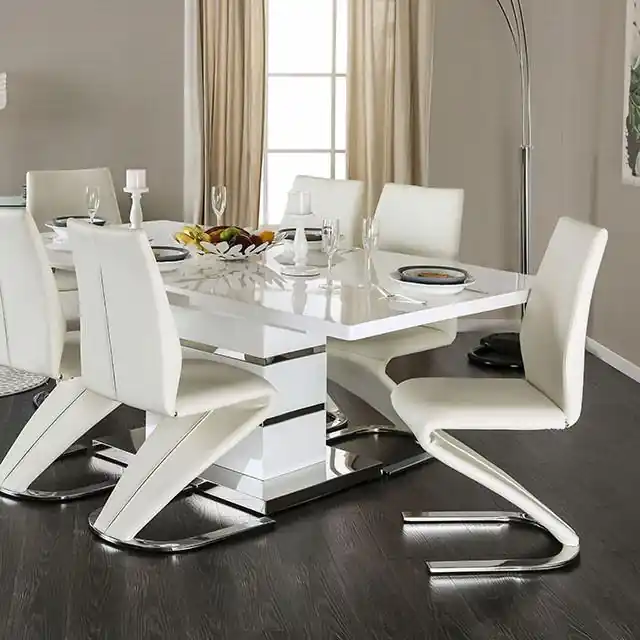 Midvale White/Chrome Dining Table - FOA East
