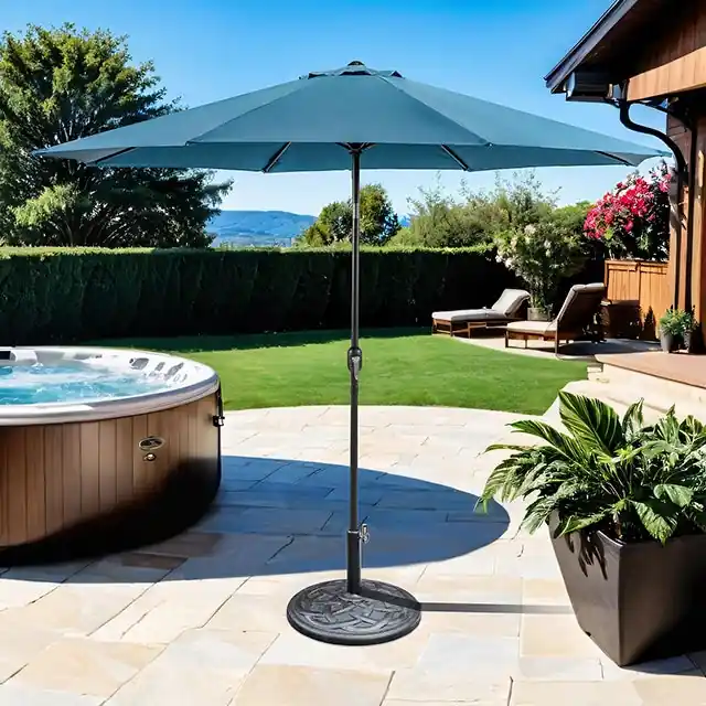 Mora 11' Outdoor Umbrella + 21" Round Base - FOA East