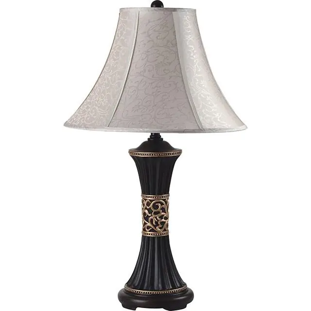 Naya Espresso/Gold Pattern 11"H Table Lamp (2/CTN) - FOA East