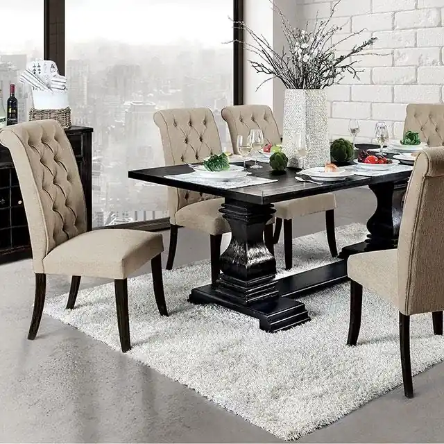 Nerissa Antique Black Dining Table - FOA East