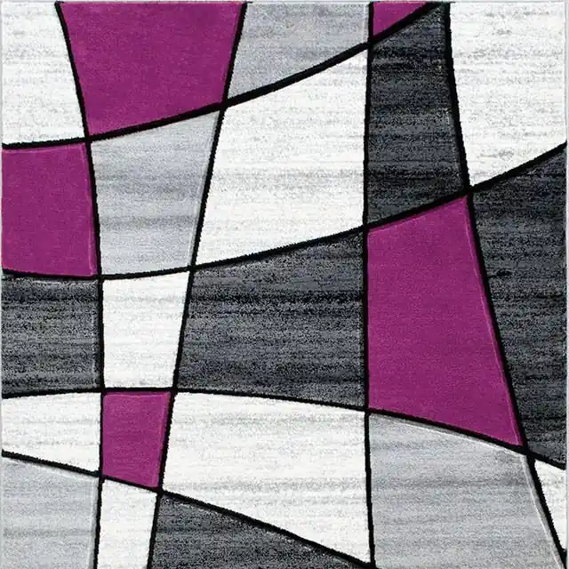 Niksar Gray/Purple 5' X 7' Area Rug - FOA East