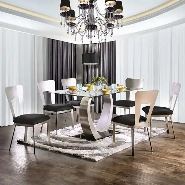 NOVA Silver/Black Dining Table - FOA East