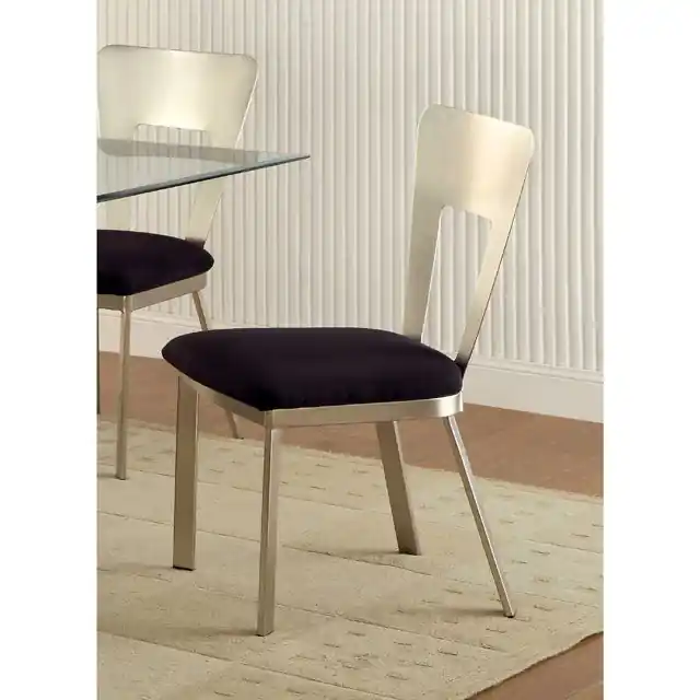 NOVA Silver/Black Side Chair (2/CTN) - FOA East