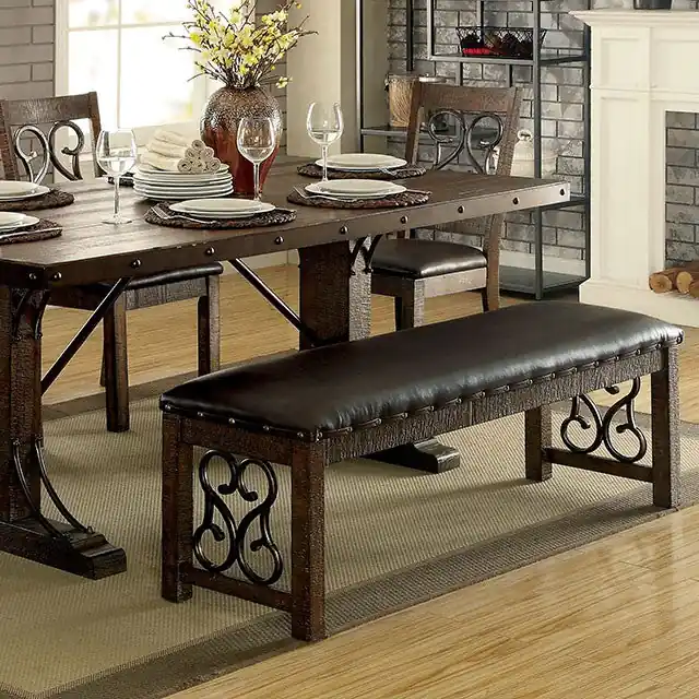 PAULINA Rustic Walnut/Espresso Bench - FOA East