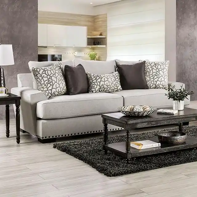 PICOTEE Sofa, Light Gray/Black - FOA East