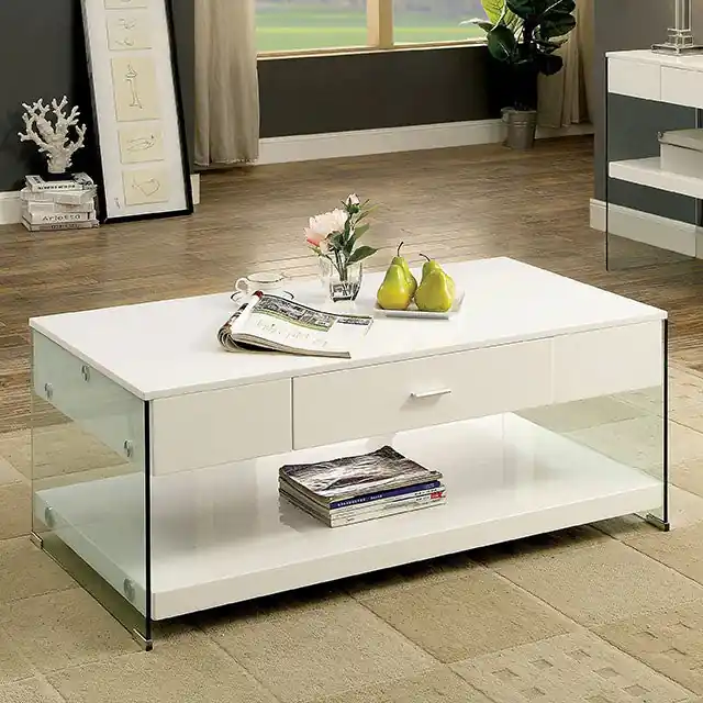 Raya White Coffee Table, White - FOA East