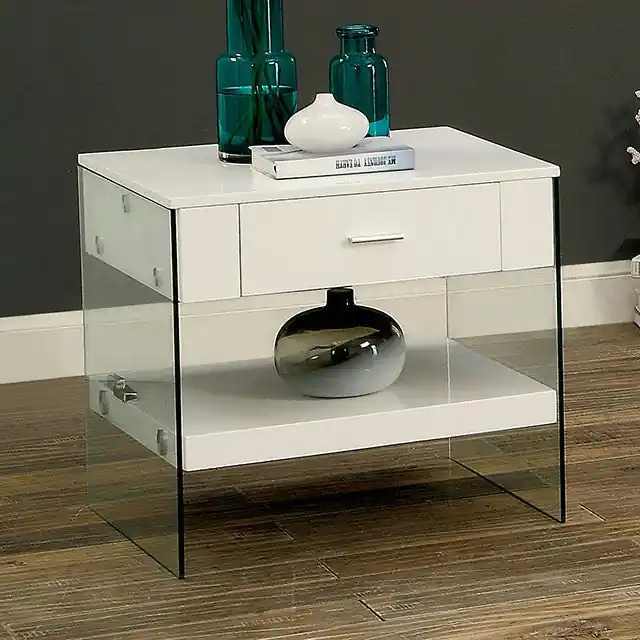 Raya White End Table, White - FOA East