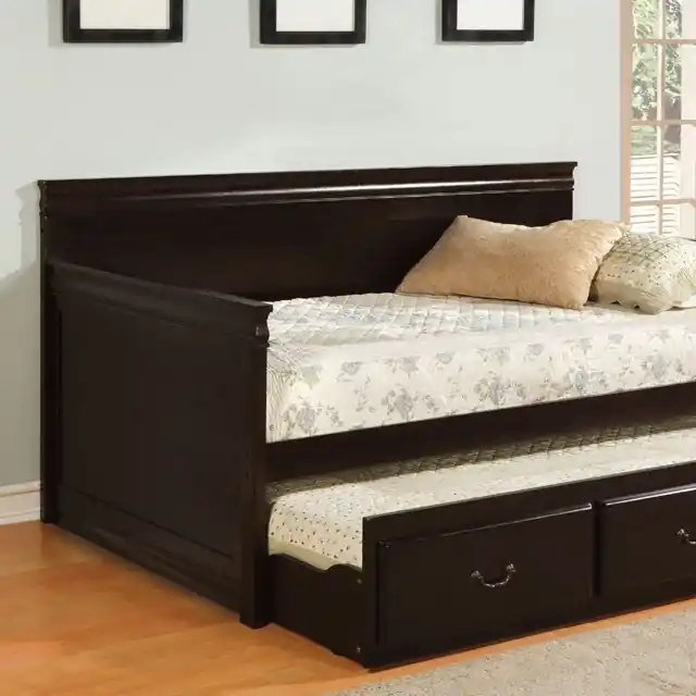 SAHARA Espresso Daybed w/ Twin Trundle, Espresso - FOA East