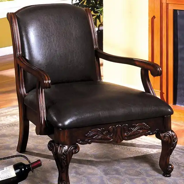 Sheffield Antique Dark Cherry Accent Chair - FOA East