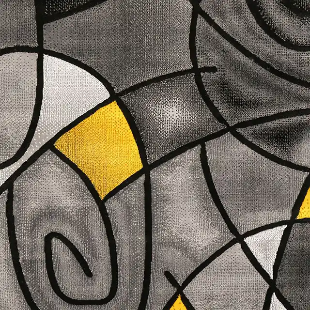 Sivas Charcoal Yellow 5' X 8' Area Rug - FOA East