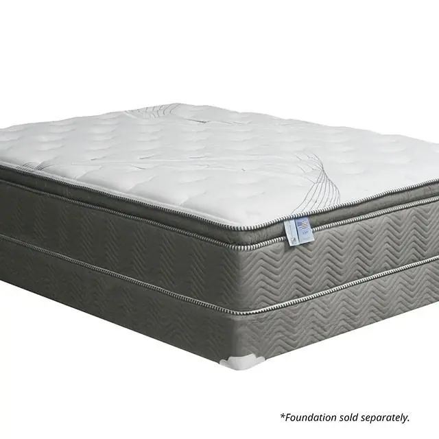 STORMIN White/Gray 13" Euro Pillow Top Mattress, Cal.King - FOA East