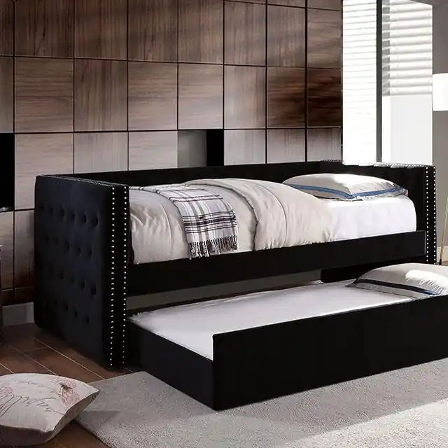 Susanna Black Daybed w/ Trundle, Black - FOA East