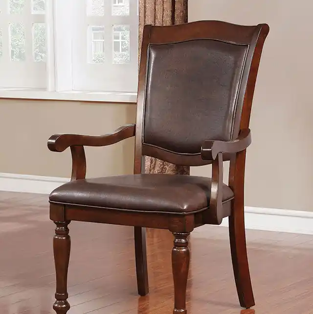 Sylvana Brown Cherry/Espresso Arm Chair (2/CTN) - FOA East
