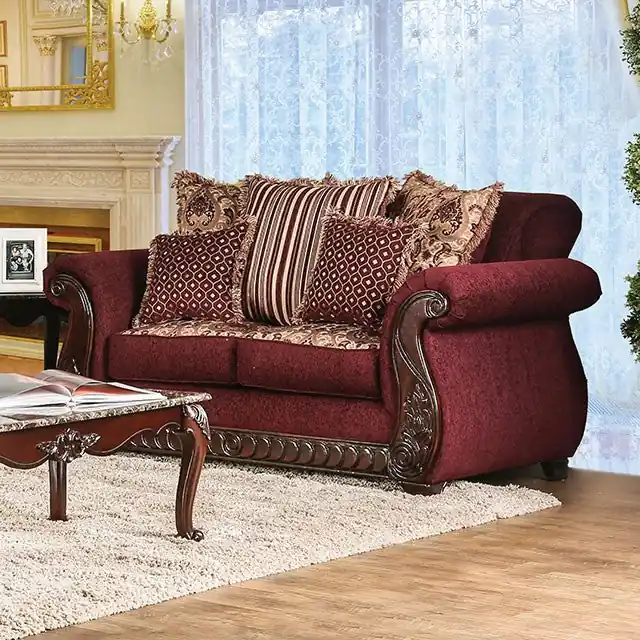 TABITHA Wine Love Seat, Wine - FOA East