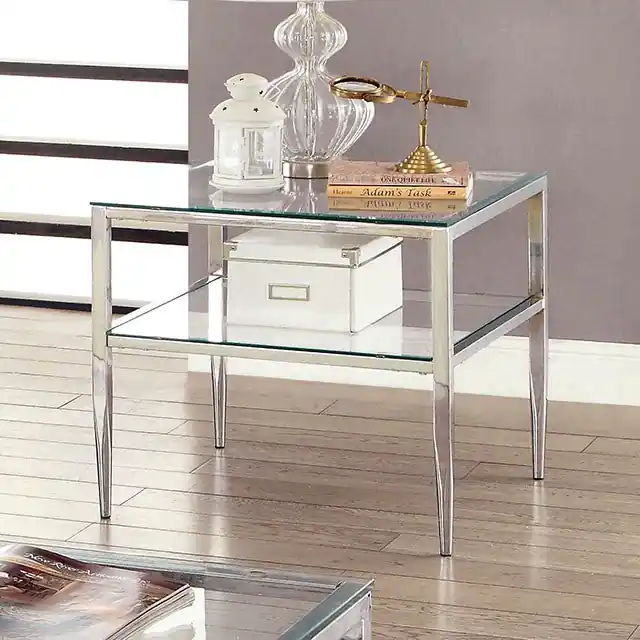 TANIKA Chrome End Table, Chrome - FOA East