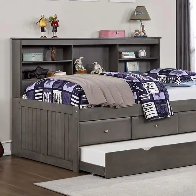 TIBALT Full DayBed w/ Trundle, Dark Gray - FOA East