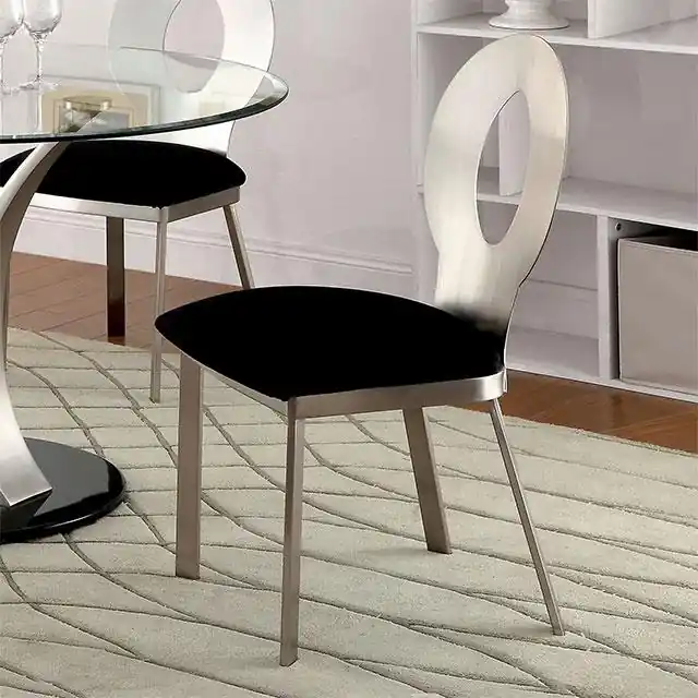 VALO Silver/Black Side Chair (2/CTN) - FOA East