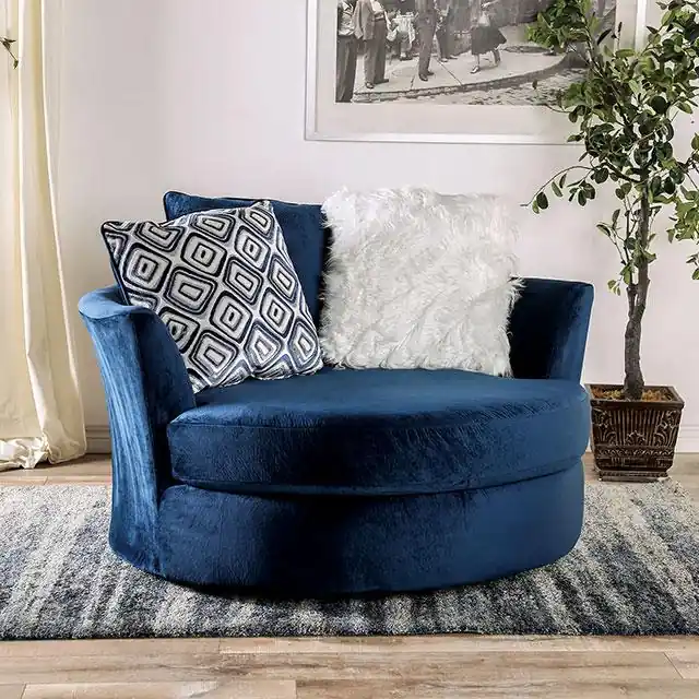 WALDPORT Swivel Chair, Navy - FOA East