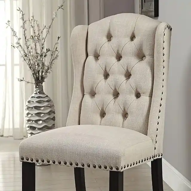 Wingback Chair, Beige (2/CTN) - FOA East