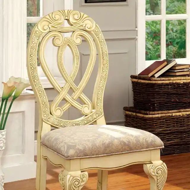 WYNDMERE Vintage White Side Chair (2/CTN) - FOA East