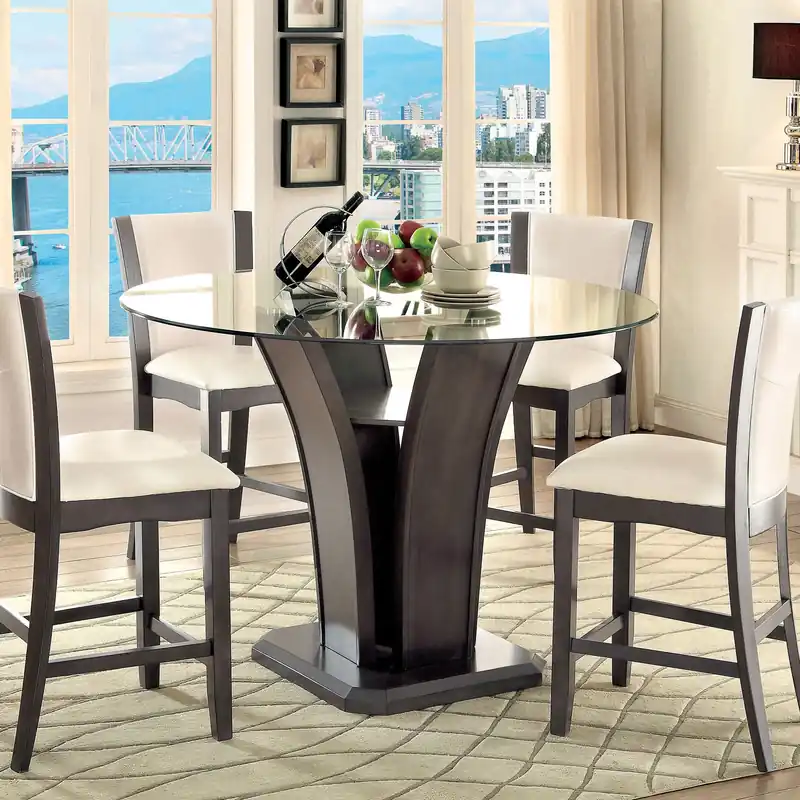 MANHATTAN III Gray Round Counter Ht. Table - FOA East