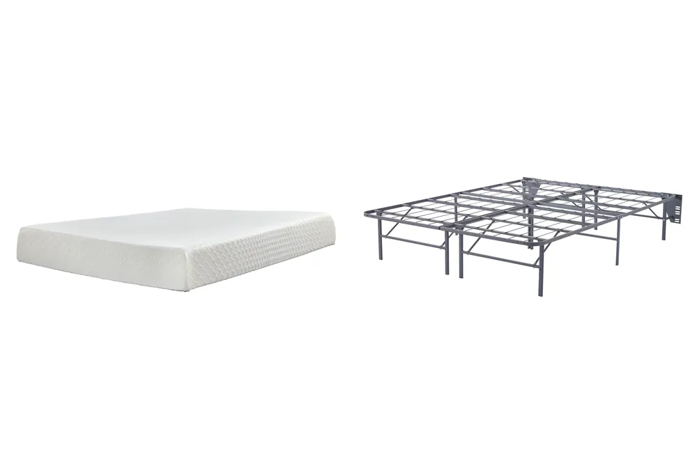 10 Inch Chime Memory Foam Mattress Set - Ashley Furniture