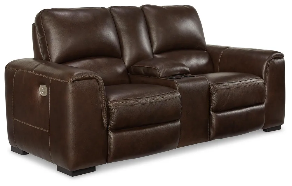 Alessandro Power Reclining Loveseat with Console - Ashley Furniture