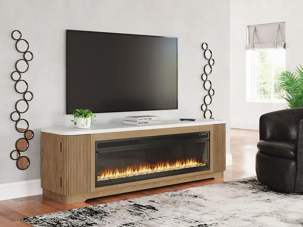 Camdill 80" TV Stand with Electric Fireplace - Ashley Furniture