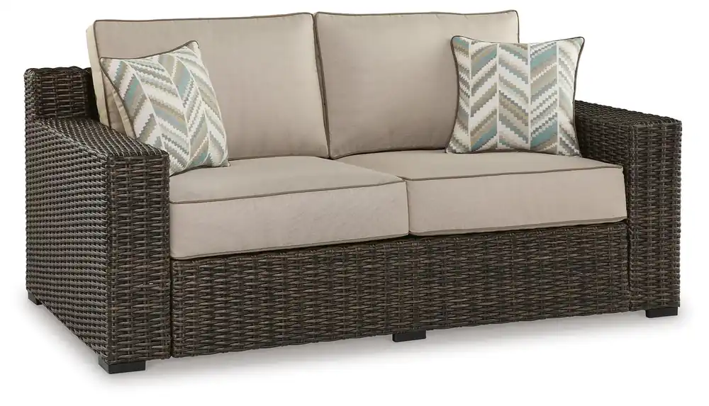 Coastline Bay Outdoor Loveseat with Cushion - Ashley Furniture