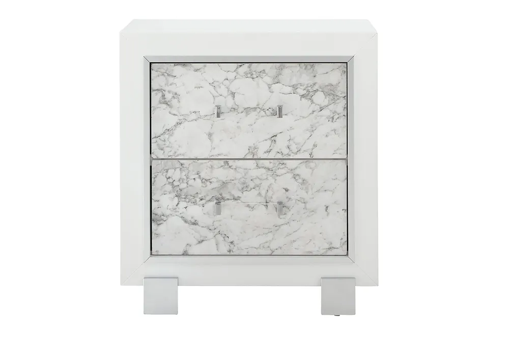 SANTORINI WHITE NIGHTSTAND - Global Furniture USA