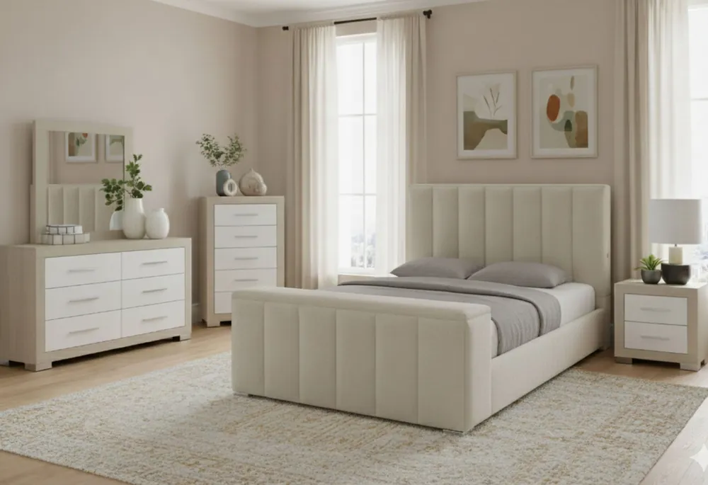 SERENITY/EMMA CREMA QUEEN BED GROUP - Global Furniture USA