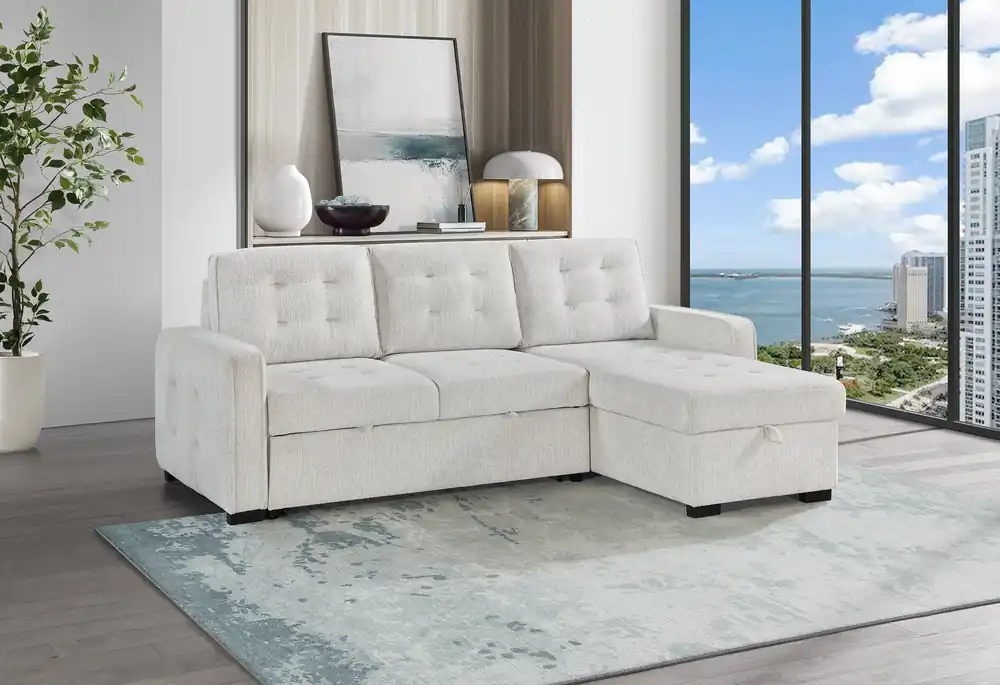 U0707 CHALK REVERSIBLE SOFA BED - Global Furniture USA