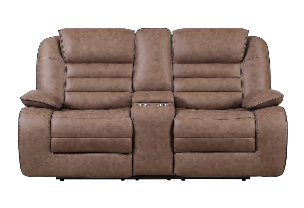 U2250 BROWN CONSOLE RECLINING LOVESEAT - Global Furniture USA